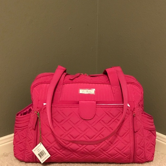 Make A Change In Fuchsia Microfiber Diaper Bag